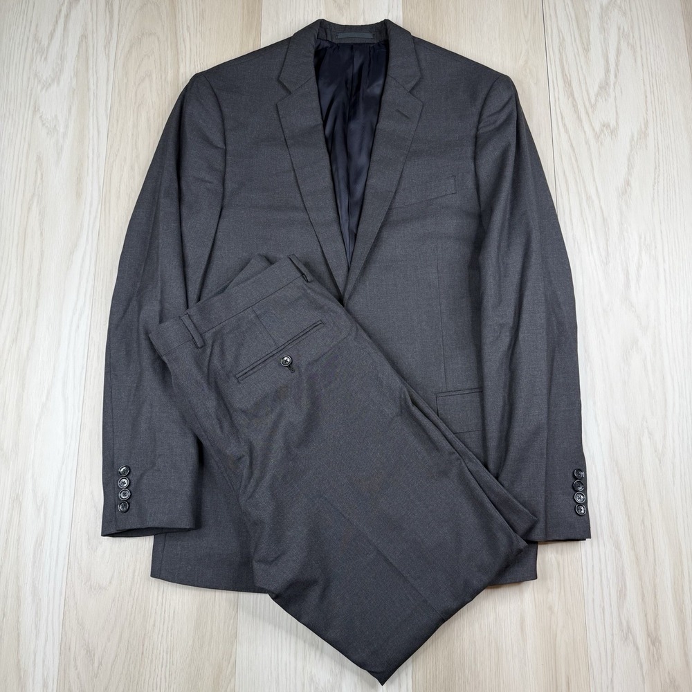 J Crew Ludlow Loro Piana Italian Super 120s Wool 2 Pc Gray Mens Size 40R 33 Slim